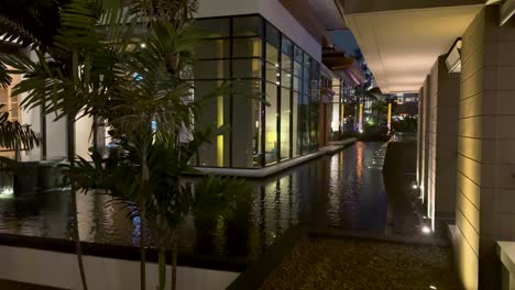 elegant lobby with modern design and lighting