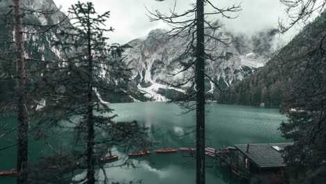 timelapse of a turquoise mountain lake in the italian alps