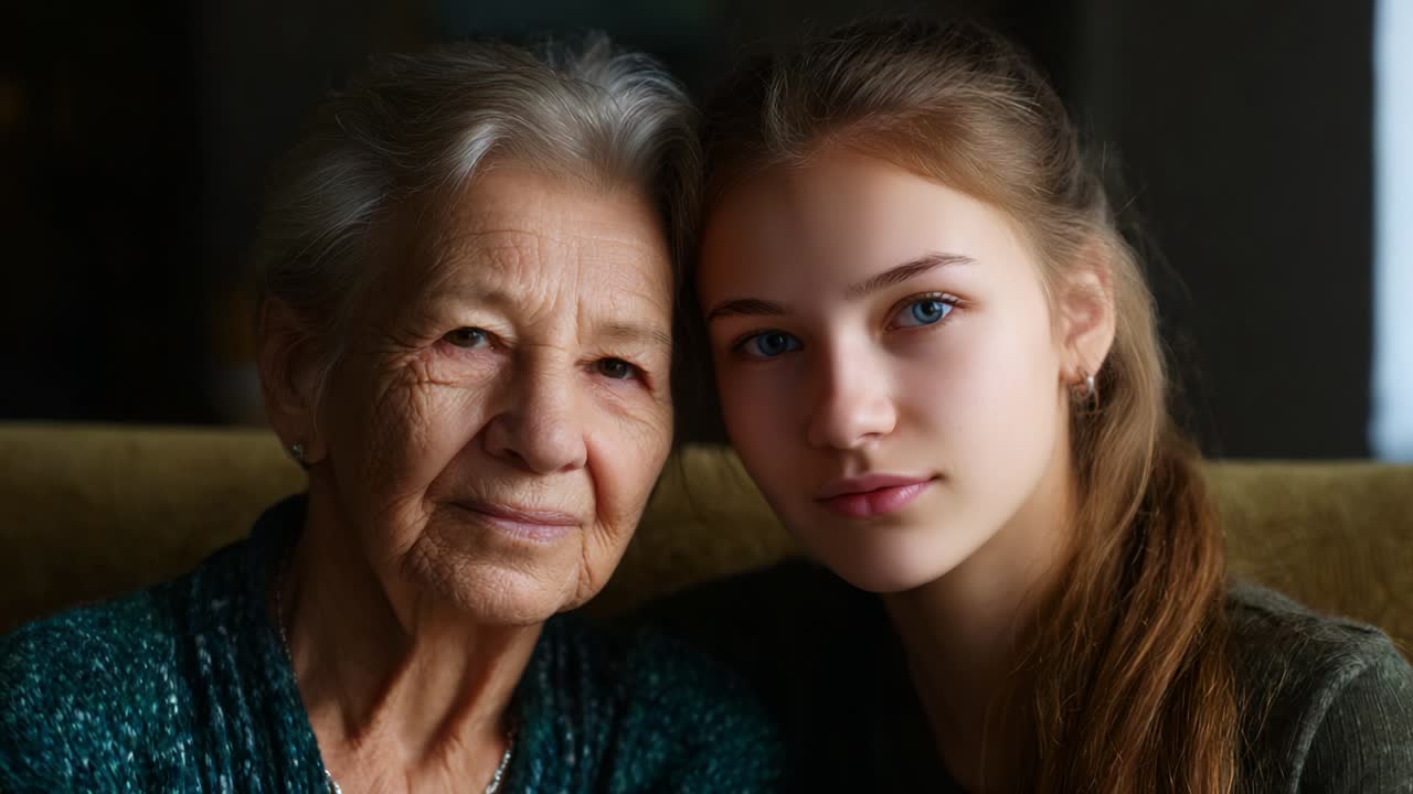 A Heartfelt Connection Between Generations: The Timeless Bond of a Grandmother and Her Granddaughter Captured in Stunning Portraits, Showcasing Love and Wisdom That Spans Decades
