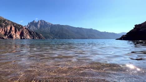 summer season at bussaglia beach in corsica island, france