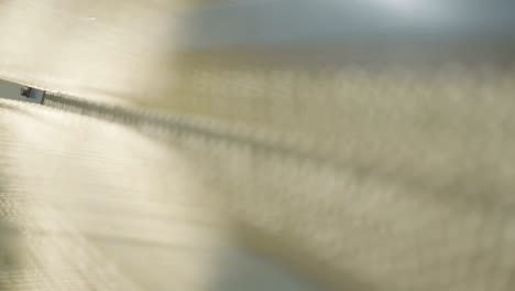 camera shows textile threads reinforce tyre macro