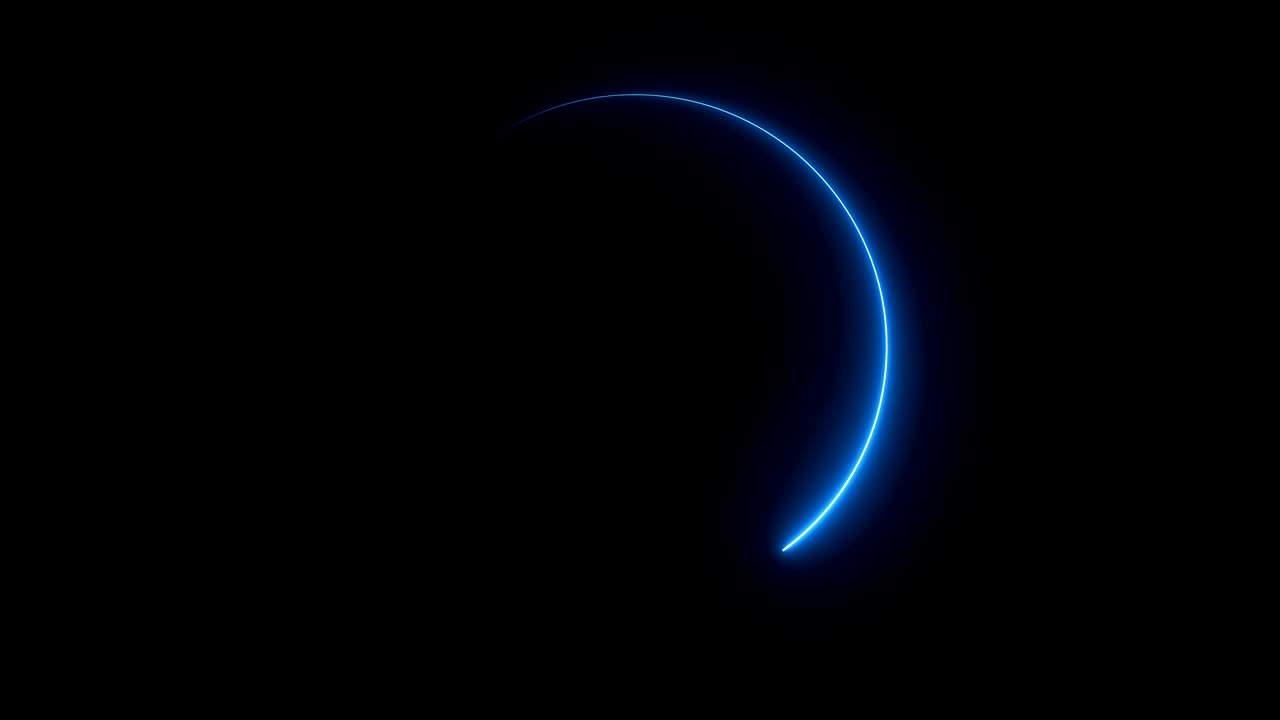 marco redondo de neón brillante abstracto. diseño de fondo tecnológico láser. en bucle