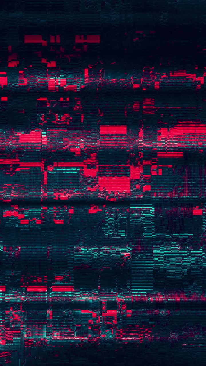 Flickering Red and Blue Digital Glitch Background