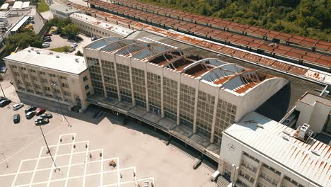 drone footage of sarajevo central train station