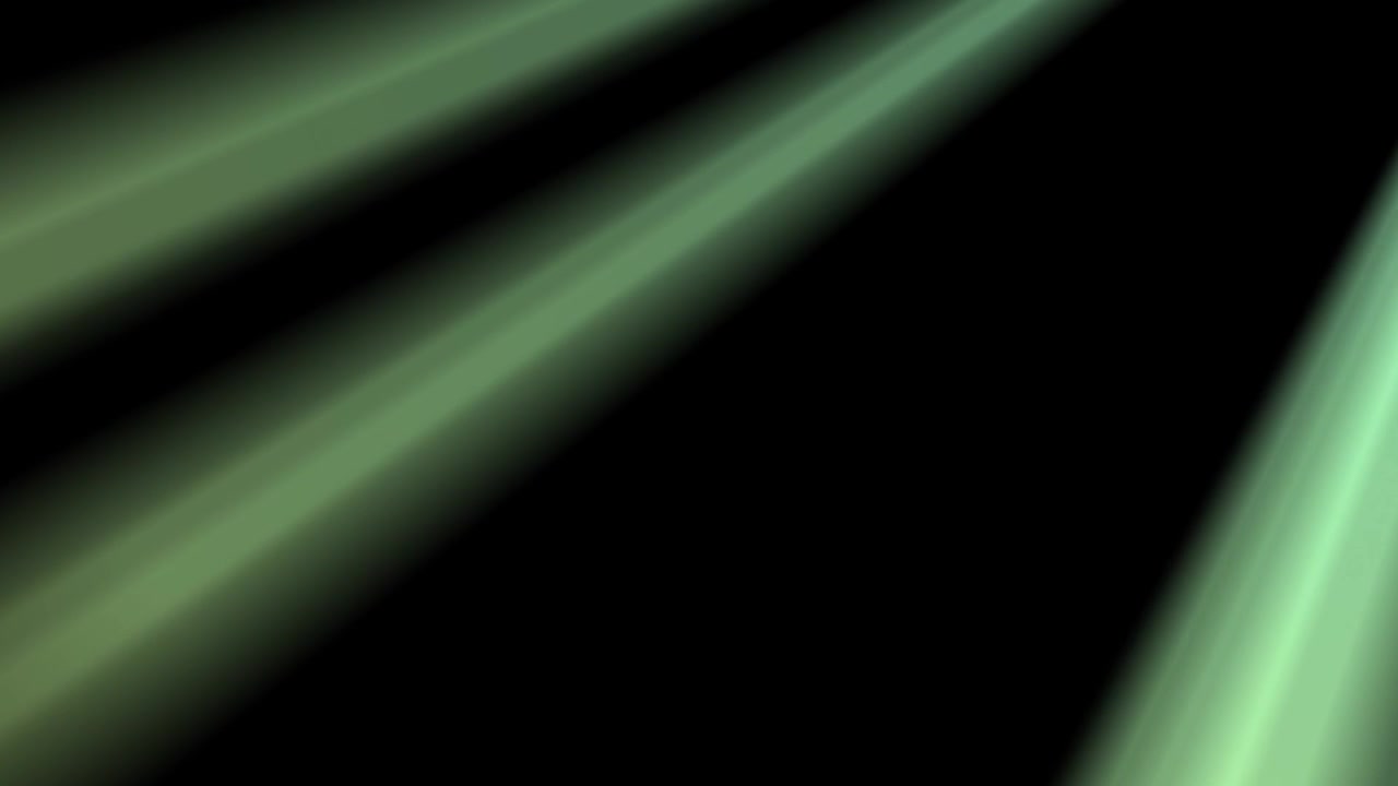 Dynamic Green Light Rays Moving on a Black Background