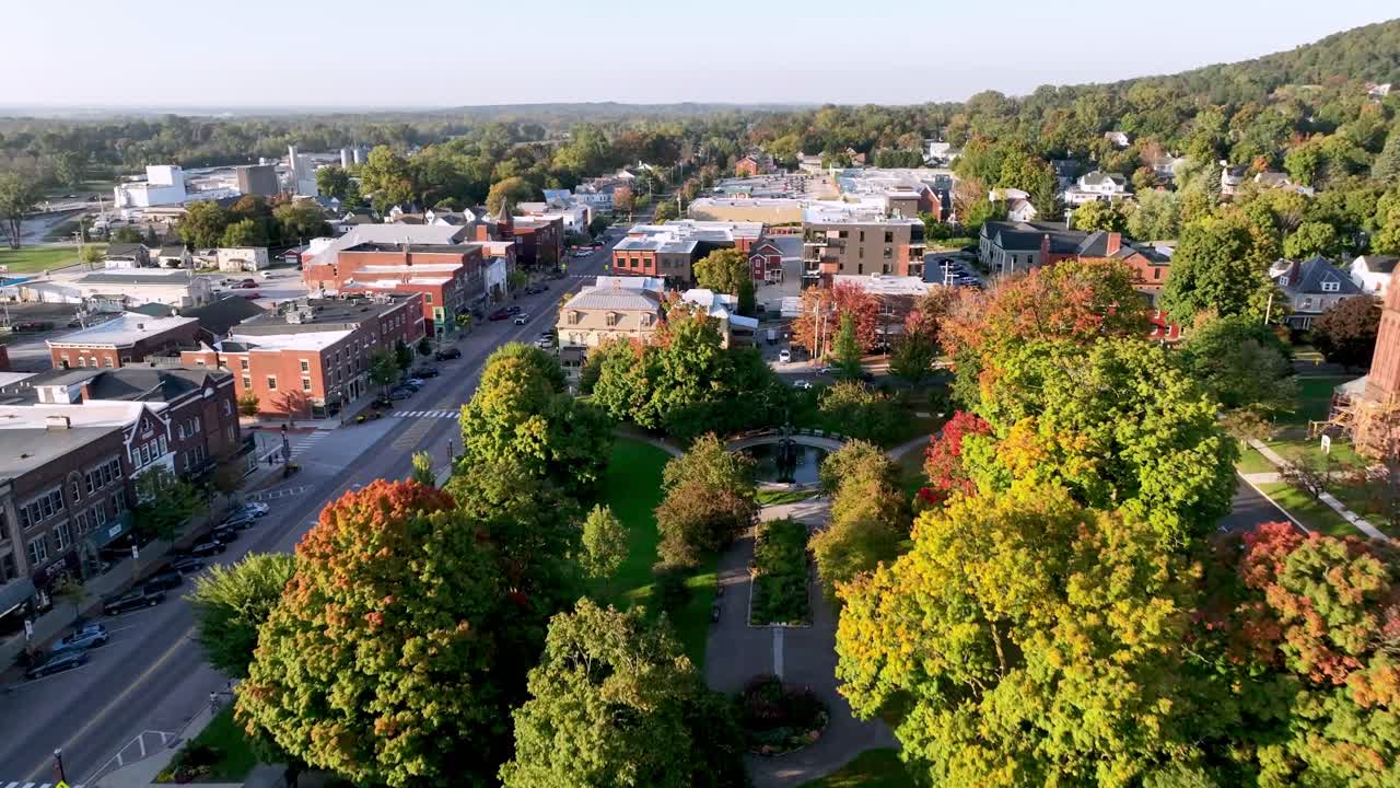 aerial fast push in to st albans vermont