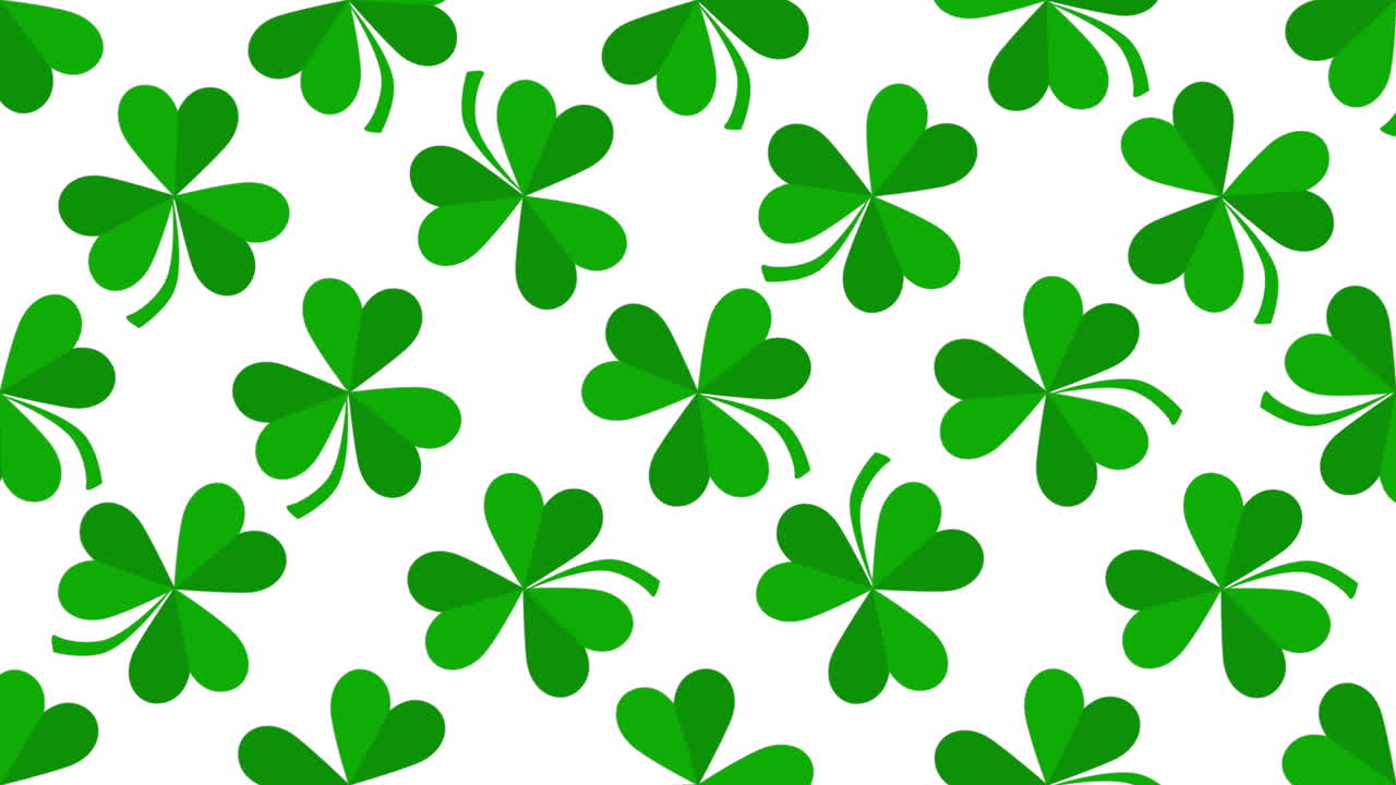 tréboles verdes en movimiento con el día de san patricio 37