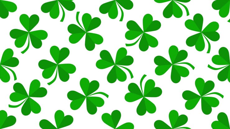 Motion green shamrocks with Saint Patrick Day 37