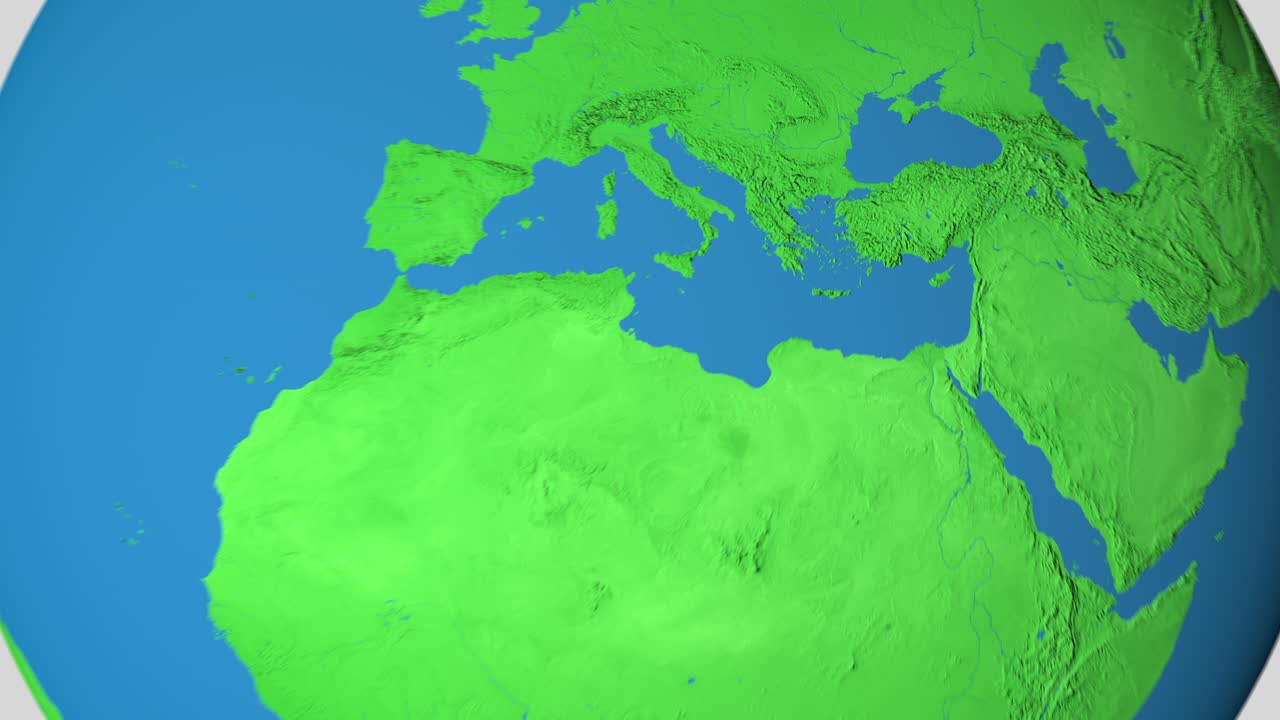 그리스의 3d 지도를 확대합니다.