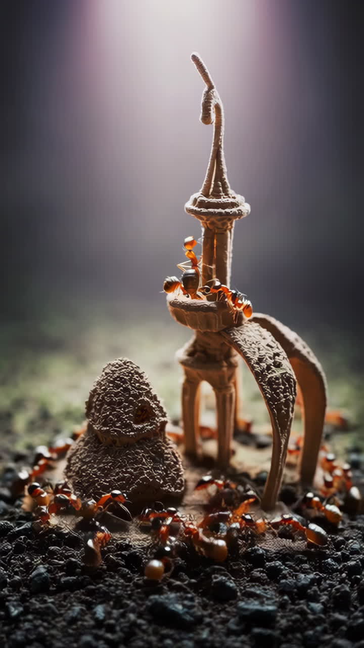 Ants Building a Miniature City