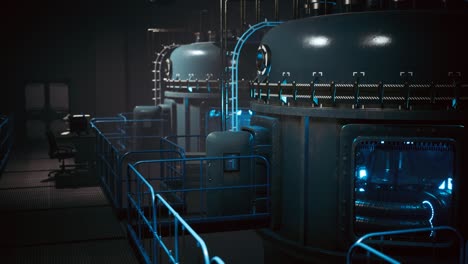planta de energía ciberpunk futurista termonuclear o reactor nuclear