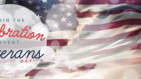 Animation-of-veterans-day-text-and-flying-spots-of-lights-over-usa-flag