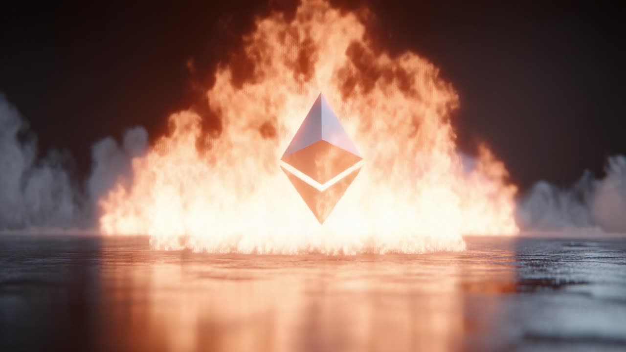 A Striking Visualization of a Digital Asset Symbol Surrounded by Flames, Representing Energy, Technology, and Innovation in Modern Finance and Blockchain Dynamics