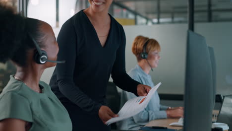 Callcenter,-Managerin-Und-Schulung-Von-Frauen