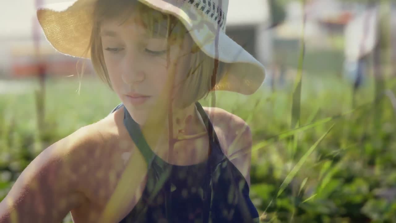 정원 에 있는 여자