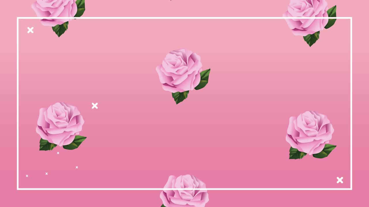 animación de cáncer de mama con patrón de flores de rosas