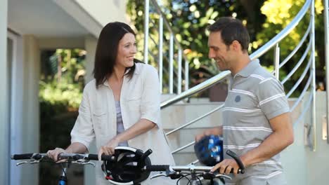 couple going for a bike ride