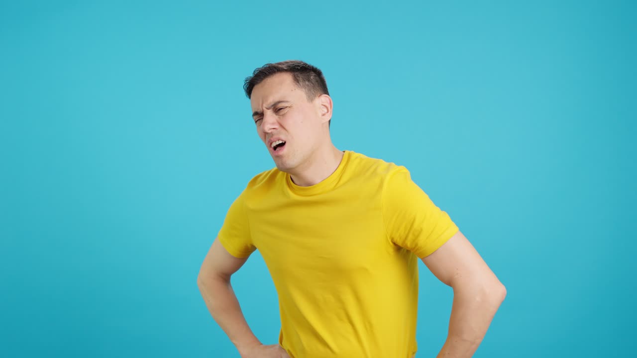 Man expressing emotions and gestures