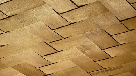 close-up of woven hinoki wood strips on ceiling of japanese teahouse