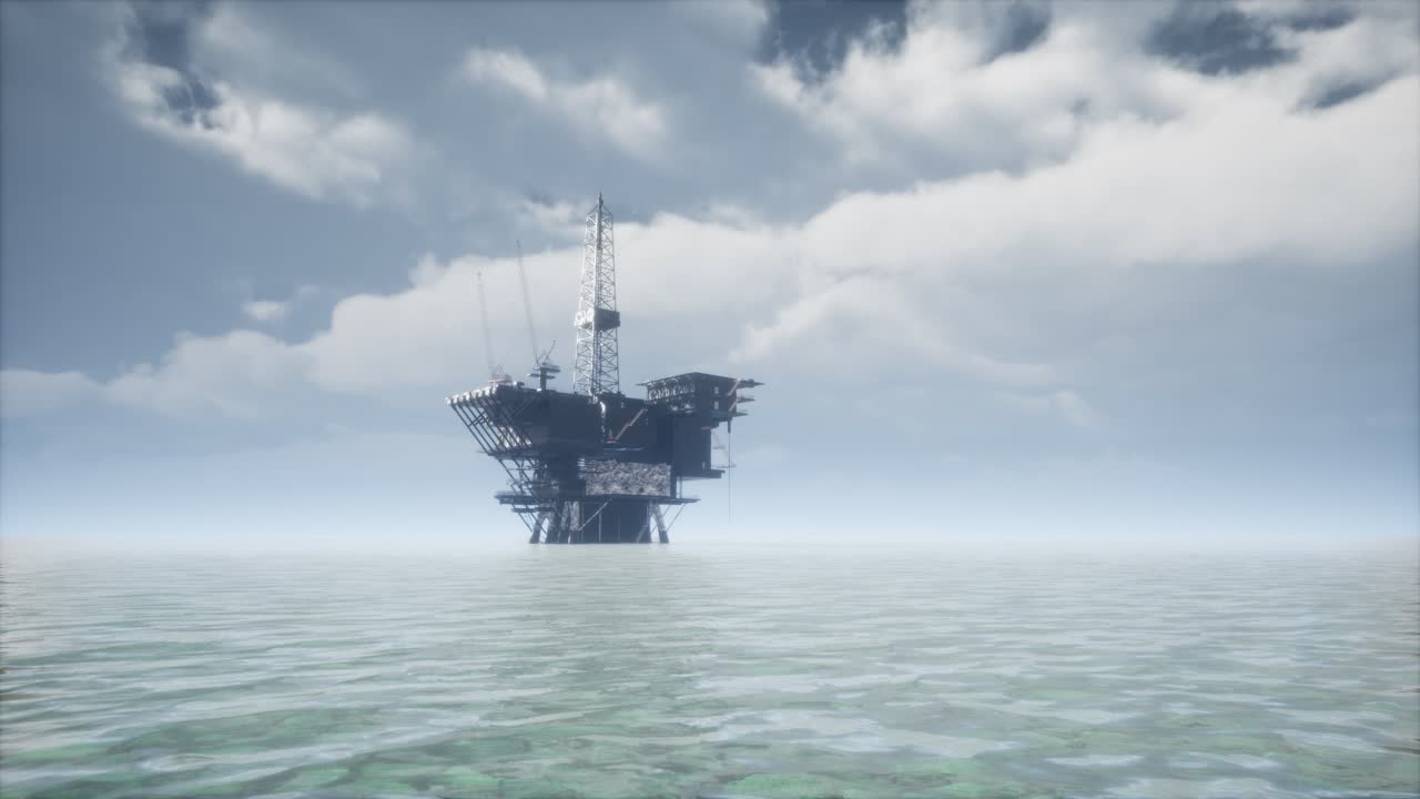 대규모 태평양 해상 석유 굴착 플랫폼