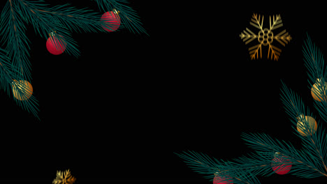 ramas de abeto de navidad con adornos