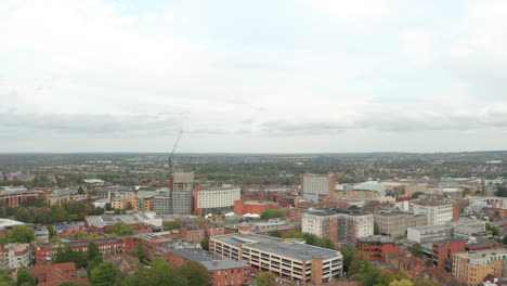 rising aerial shot of watford town central