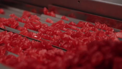 close-up view of red vitamin hair nutritional supplement gummies - nutraceutical