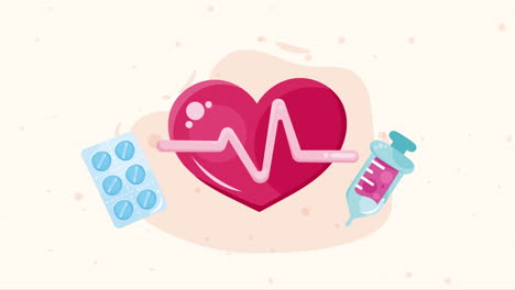 heart cardio with heartbeat animation