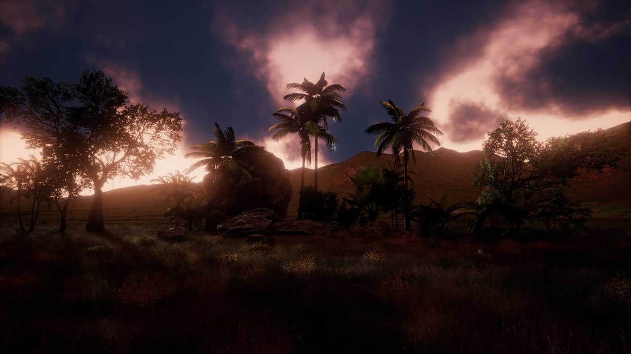 Aerial Green Hills Landscape in Fog