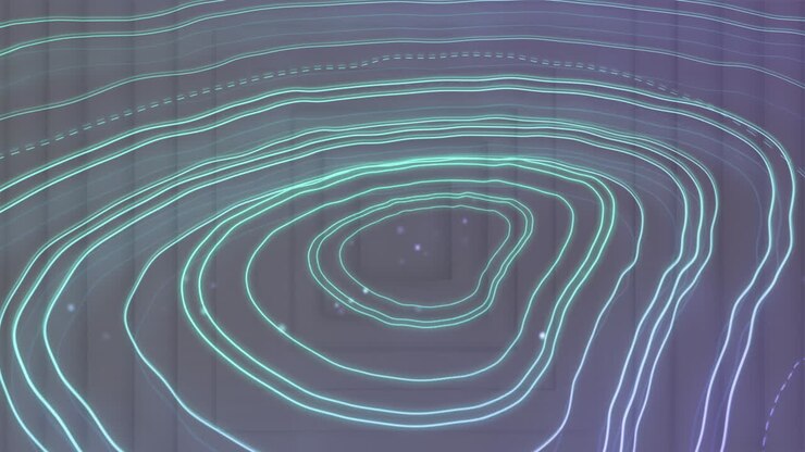 Animation of white squares over moving shapes