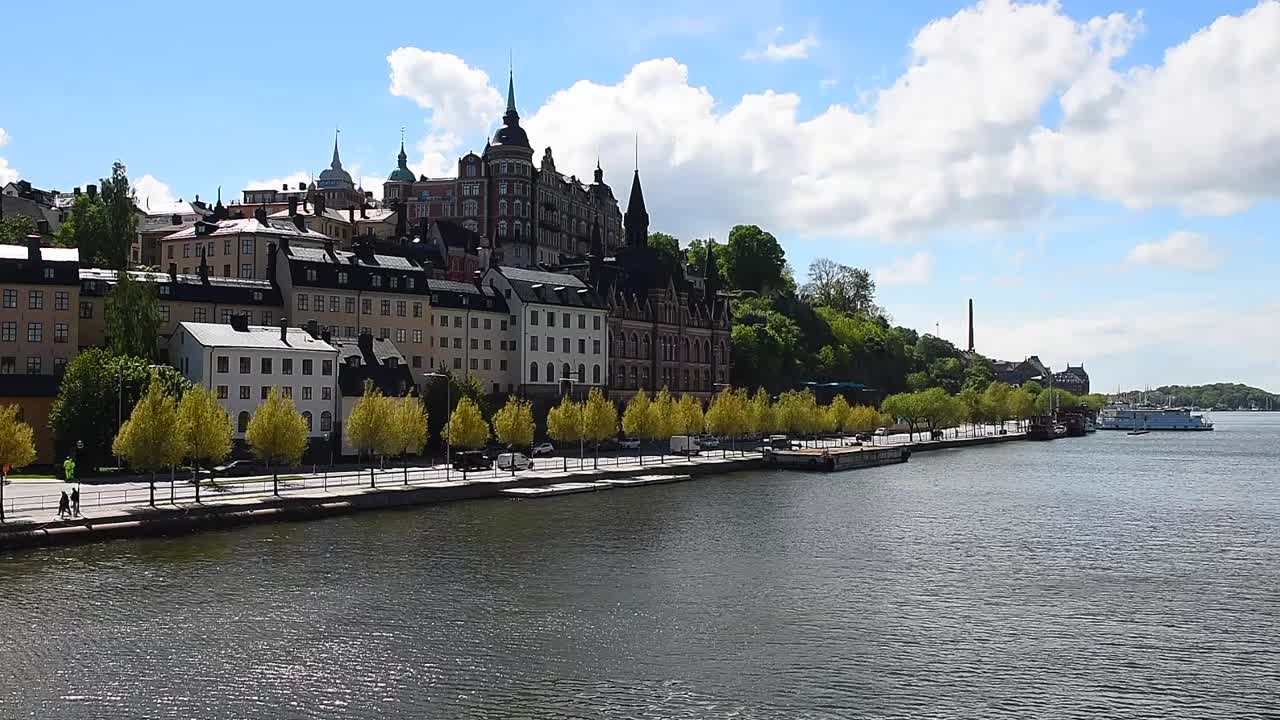 View of Södermalm district in Stockholm Sweden highlighting vibrant streets, Scandinavian architecture, and the unique charm of this lively urban area