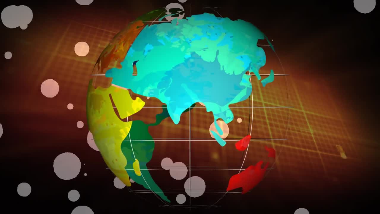 animación del globo girando sobre el fondo digital