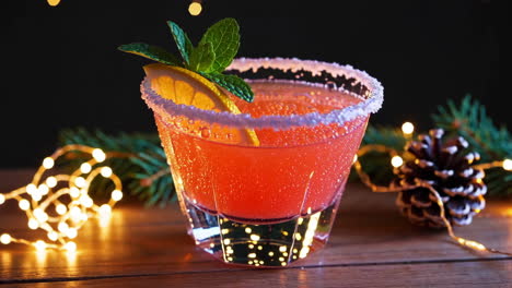 christmas cocktail with sparkling cider