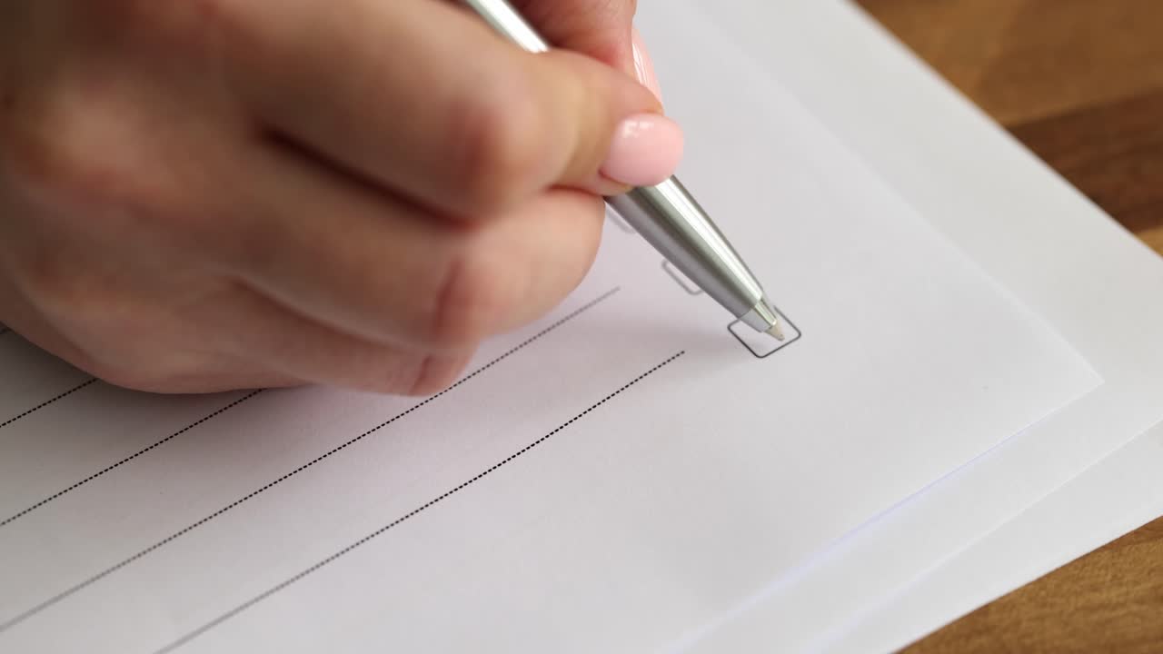 Filling out a checklist