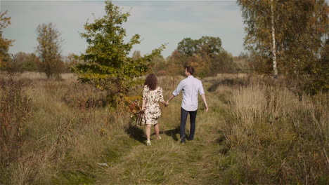 couple in love walking and holding hands close up 2