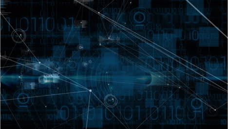 animation of data processing over network of connections