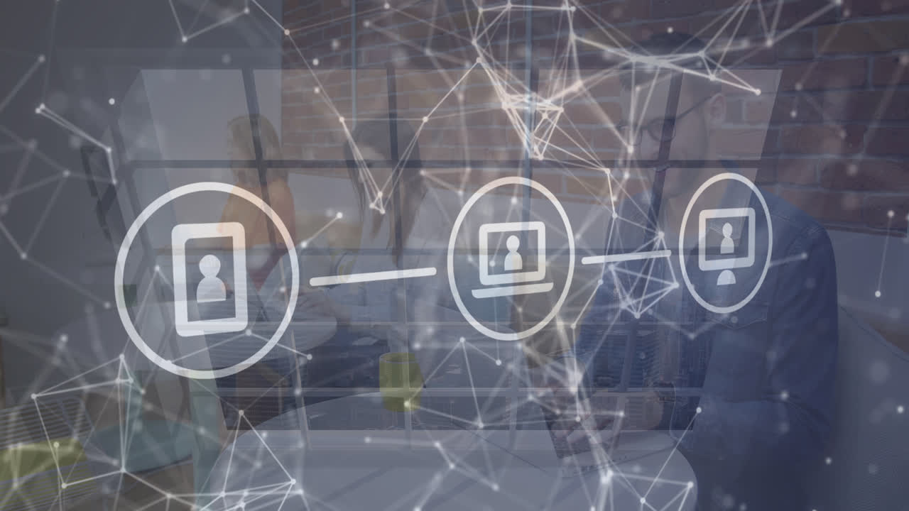 animación de iconos sobre personas de negocios