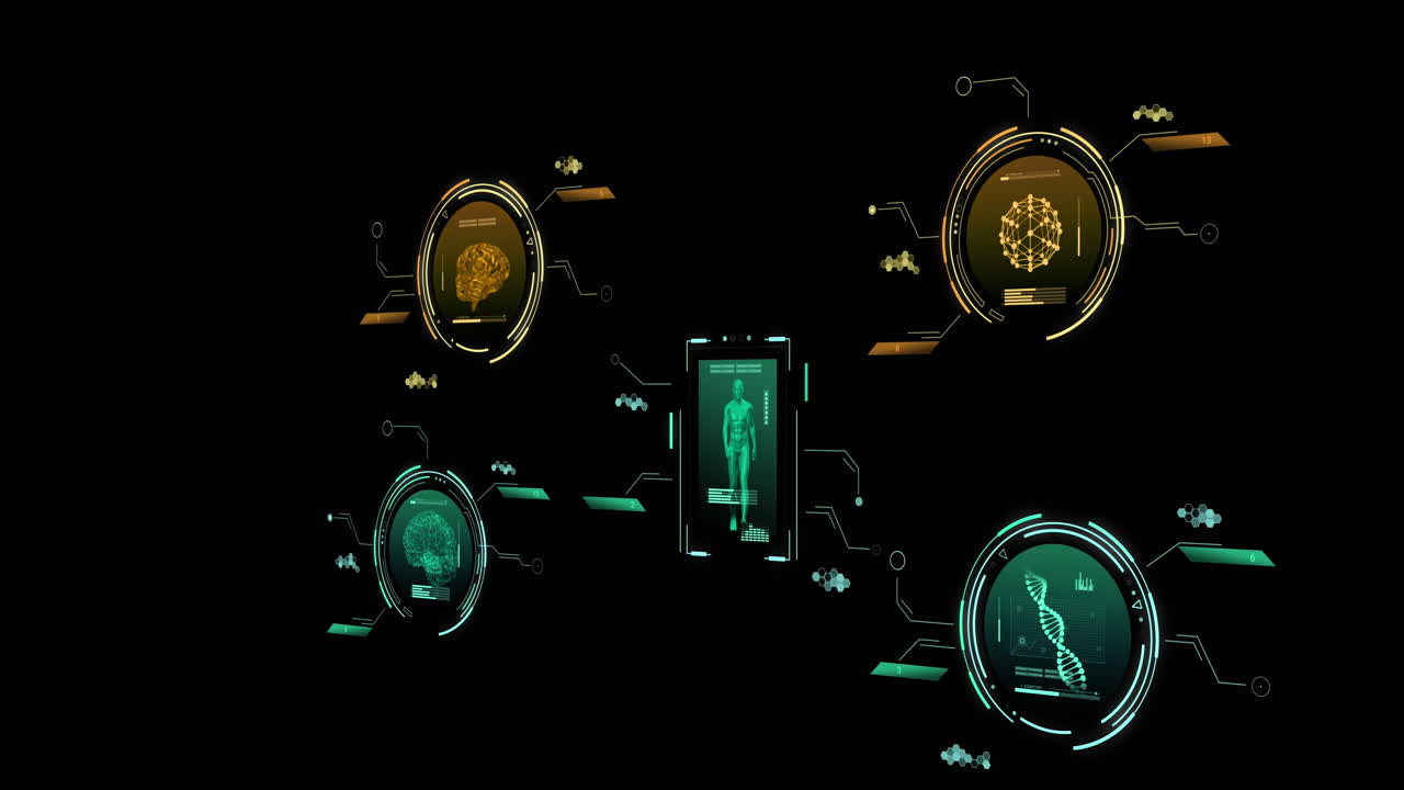 검은 바탕에 대한 스 ⁇ 과 과학 데이터 처리의 애니메이션