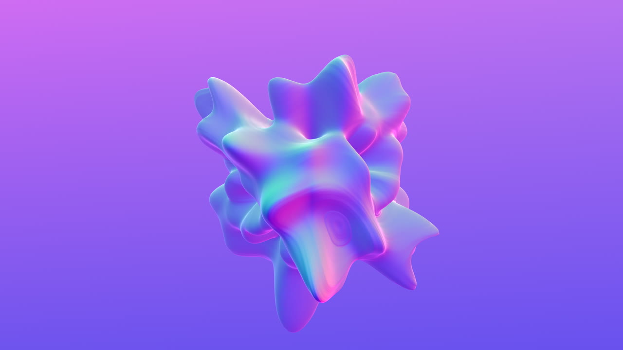 화려한 보라색과 파란색 3d 기하학 모양