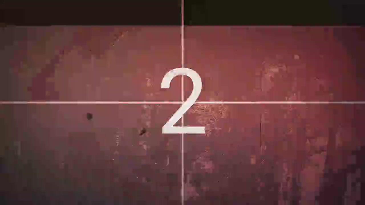 Vintage Film Countdown Leader with Grunge Texture