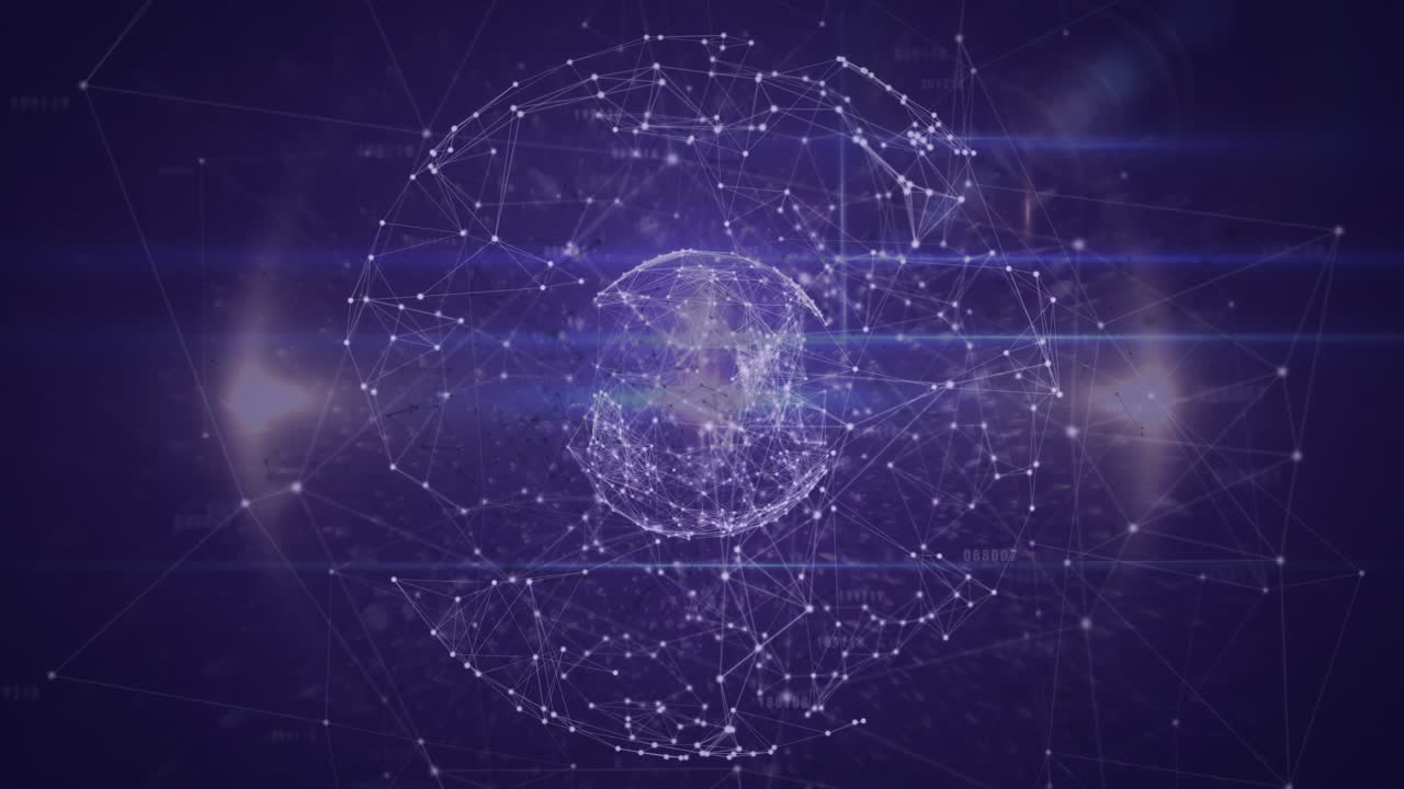 animación del globo con una red de conexiones