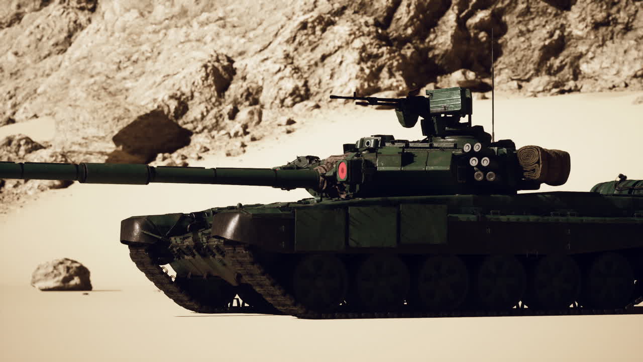 Carro armato nel deserto con cannone