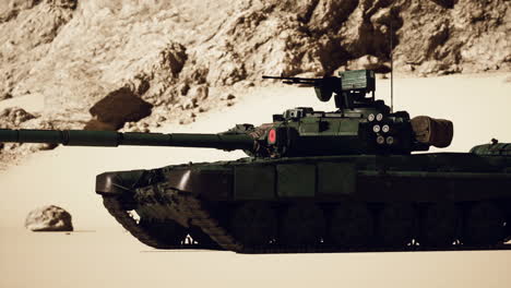 tank in desert with gun