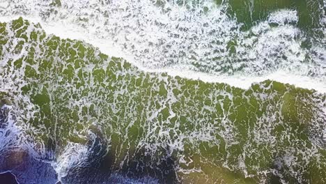 ocean waves slomotion top down aerial view