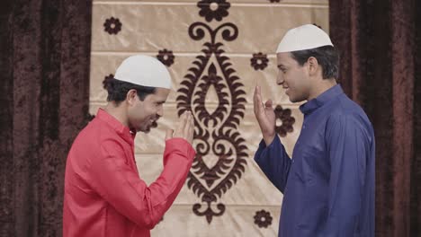 muslim men greeting by doing adaab