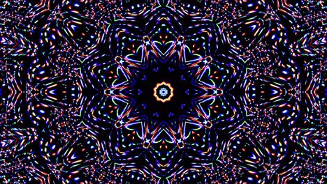 patrón de kaleidoscopio abstracto con colores completos. mandala mágica. 4k
