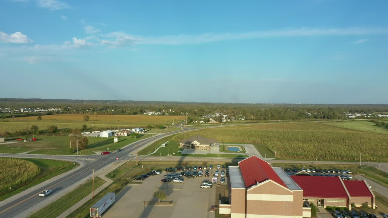 Palo City Hall Iowa drone view