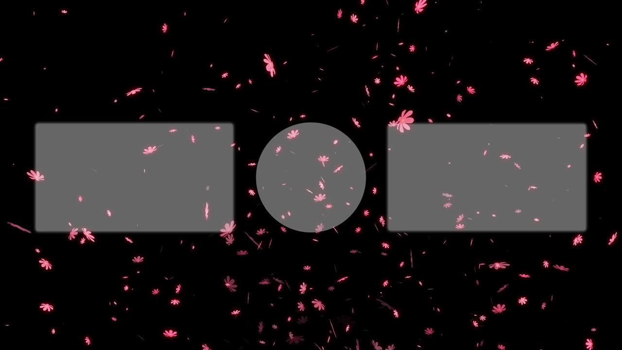 코스모스 꽃 입자 엔드 카드 엔딩 스크린 모션 그래픽