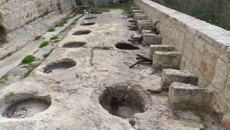 ancient greek ruins of old washing holes for laundry in cyprus