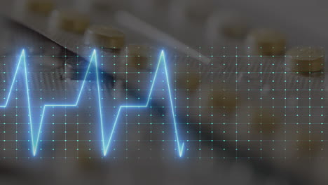 animation of cardiograph over pills